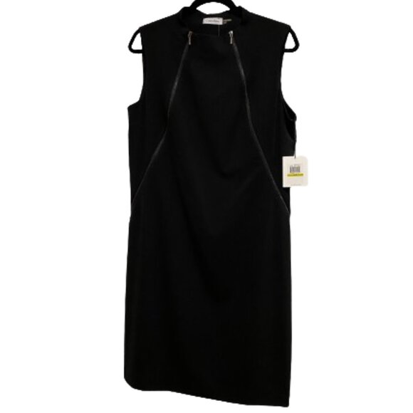Calvin Klein Dresses & Skirts - Calvin Klein NWT Black Sleeveless Sleeth Dress w front zippers size 14